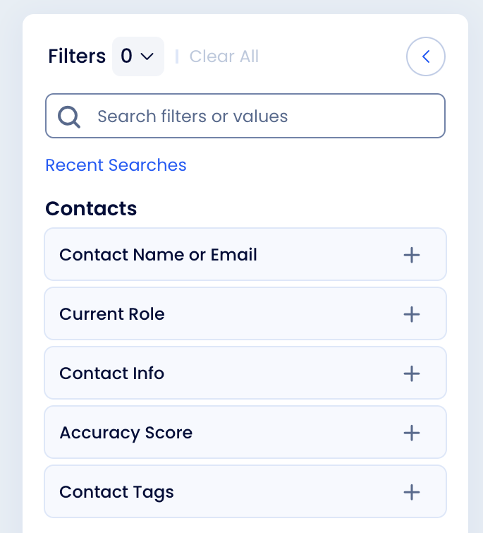 Overview of Search Filters in ZoomInfo Lite